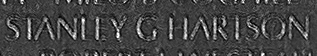 Engraved name on The Wall of First Lieutenant Stanley Gerald Hartson, USAF